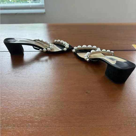 Jimmy Choo Amara Pearl and Rhinestone Sandal in Black size 40.5 - Picture 4 of 6